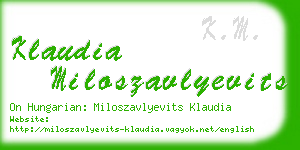 klaudia miloszavlyevits business card